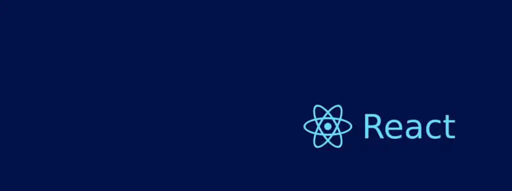 Logo React.js bleu sur fond bleu foncé, pour le développement React.js